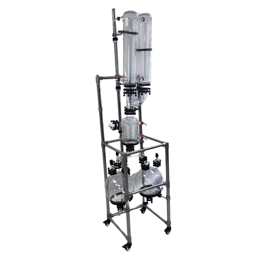 [CT.ExternalCondenser.Dual -SF] Modular Cold Trap with Glass Condensers & Dual Receiving Flasks